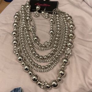 Signature Silver Layered Necklace Set